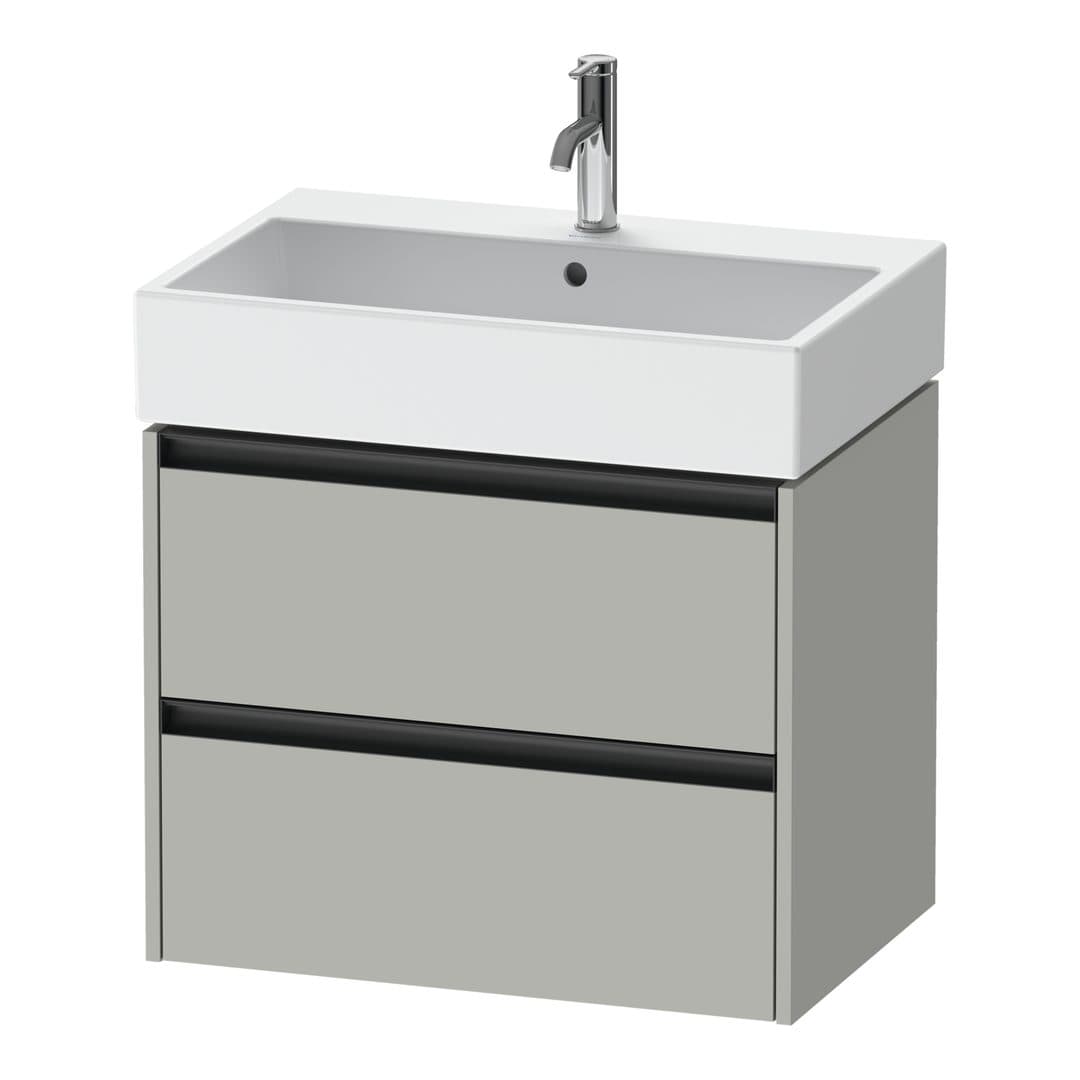 Duravit Ketho.2 – Έπιπλο Νιπτήρα – 684 mm, 2 συρτάρια, νιπτήρας κέντρο – Concrete grey Matt, Decor (K25276007070000)