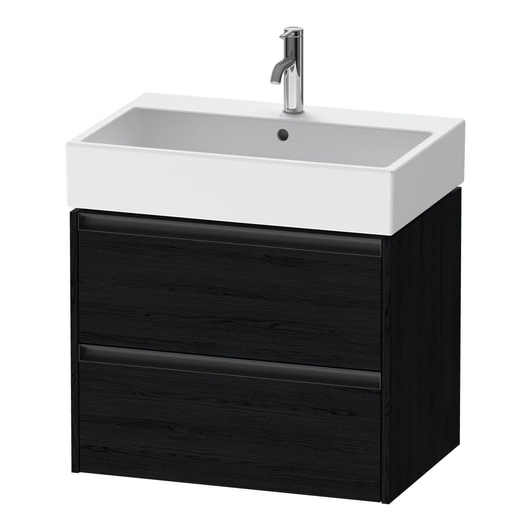 Duravit Ketho.2 – Έπιπλο Νιπτήρα – 684 mm, 2 συρτάρια, νιπτήρας κέντρο – Black oak Matt, Decor (K25276016160000)