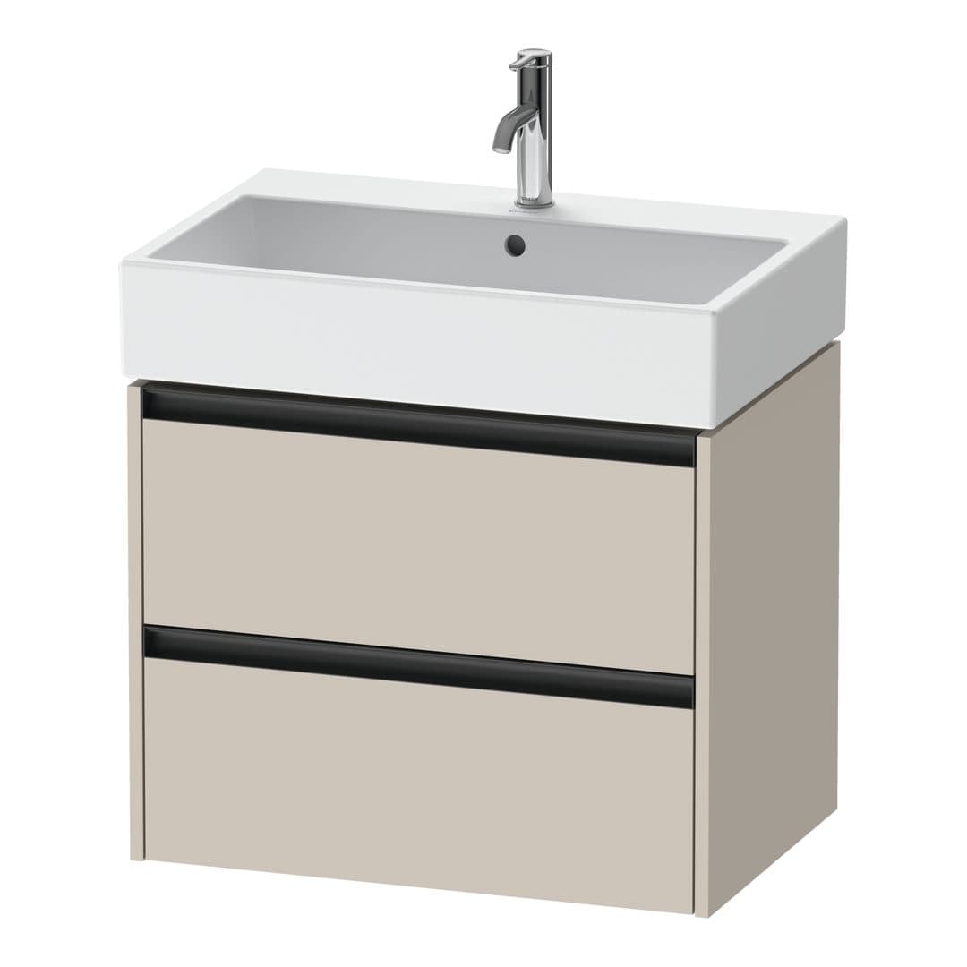 Duravit Ketho.2 – Έπιπλο Νιπτήρα – 684 mm, 2 συρτάρια, νιπτήρας κέντρο – Taupe Matt, Decor (K25276091910000)