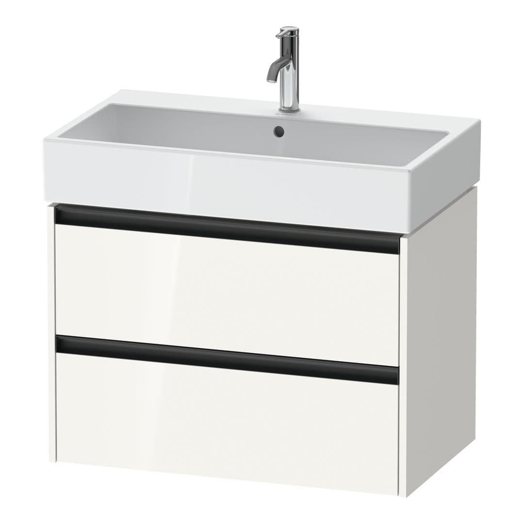 Duravit Ketho.2 – Έπιπλο Νιπτήρα – 784 mm, 2 συρτάρια, νιπτήρας κέντρο – White High Gloss, Decor (K25277022220000)