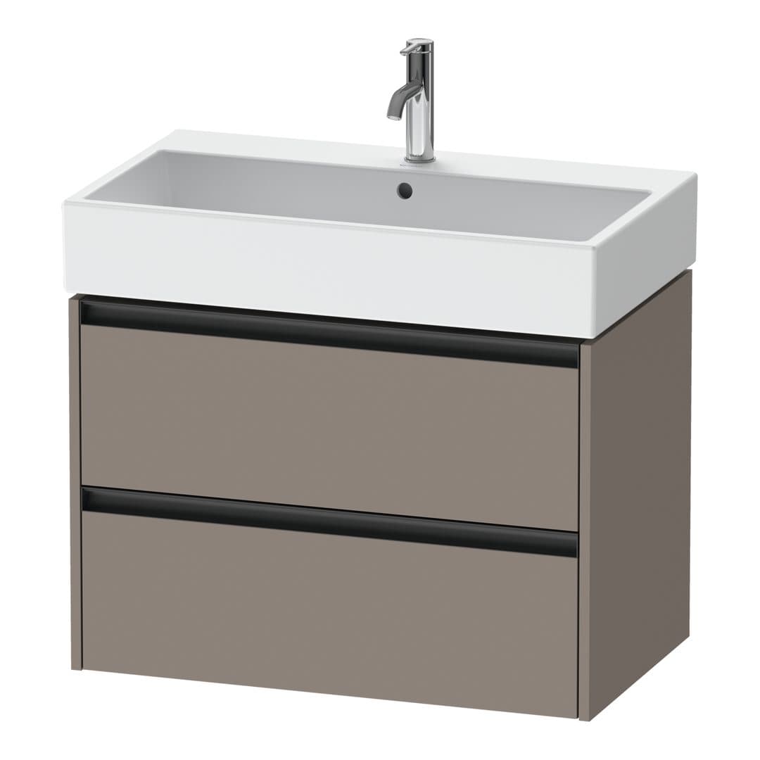 Duravit Ketho.2 – Έπιπλο Νιπτήρα – 784 mm, 2 συρτάρια, νιπτήρας κέντρο – Basalte Matt, Decor (K25277043430000)