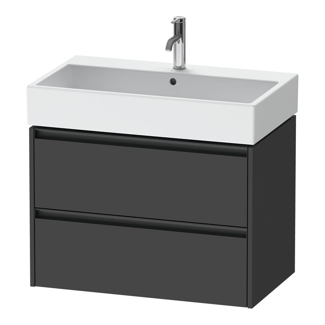 Duravit Ketho.2 – Έπιπλο Νιπτήρα – 784 mm, 2 συρτάρια, νιπτήρας κέντρο – Graphite Matt, Decor (K25277049490000)