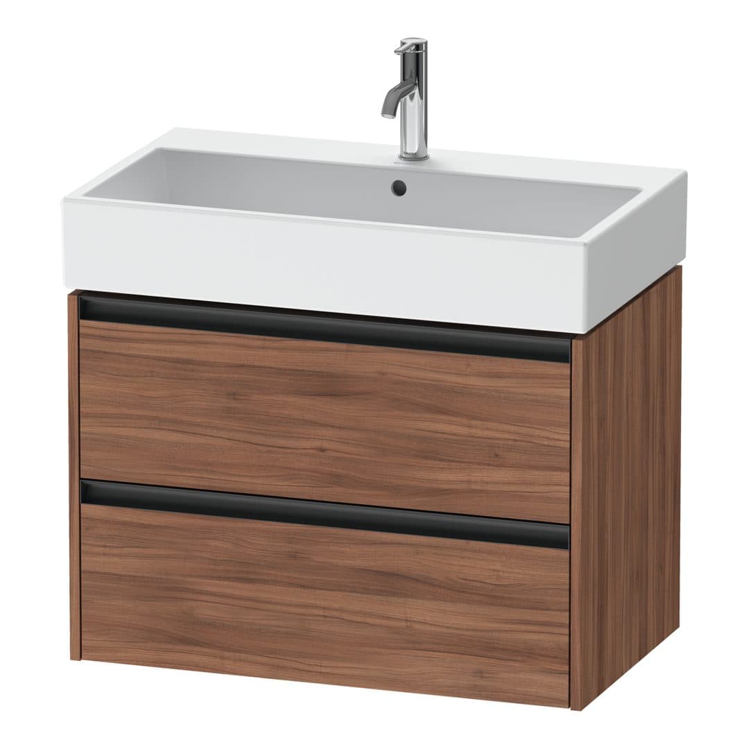 Duravit Ketho.2 – Έπιπλο Νιπτήρα – 784 mm, 2 συρτάρια, νιπτήρας κέντρο – Walnut Matt, Decor (K25277079790000)