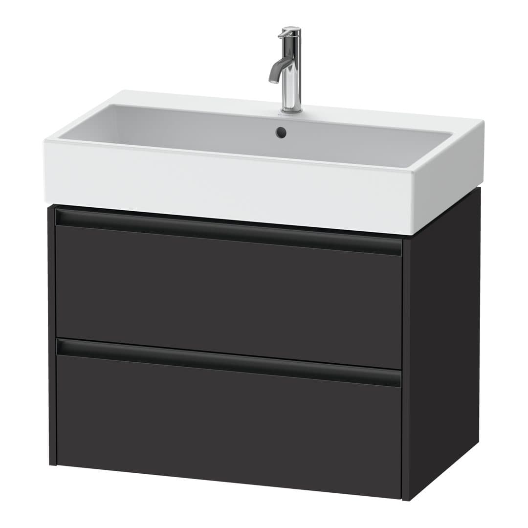 Duravit Ketho.2 – Έπιπλο Νιπτήρα – 784 mm, 2 συρτάρια, νιπτήρας κέντρο – Graphite Super Matt, Decor (K25277080800000)