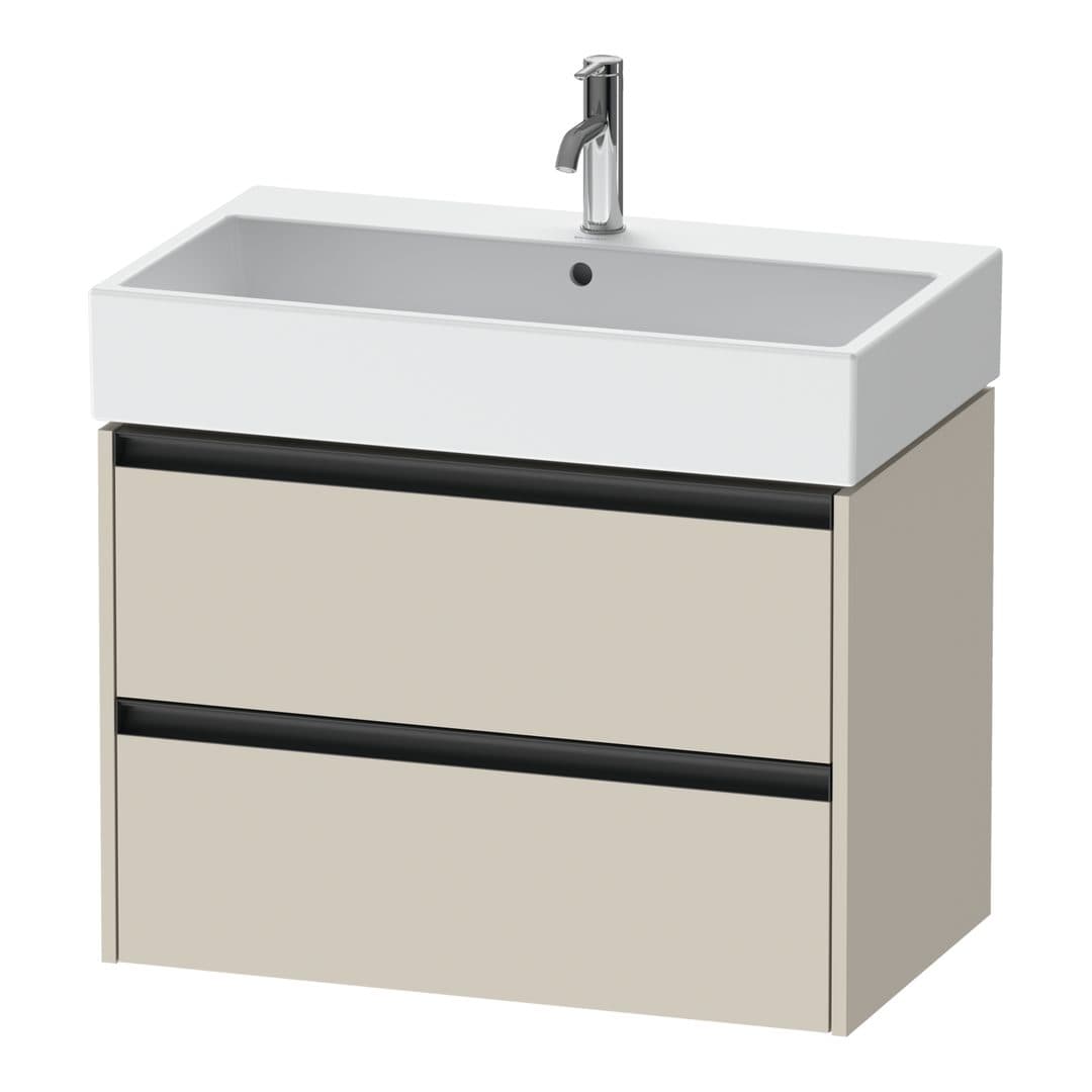 Duravit Ketho.2 – Έπιπλο Νιπτήρα – 784 mm, 2 συρτάρια, νιπτήρας κέντρο – Taupe Super Matt, Decor (K25277083830000)