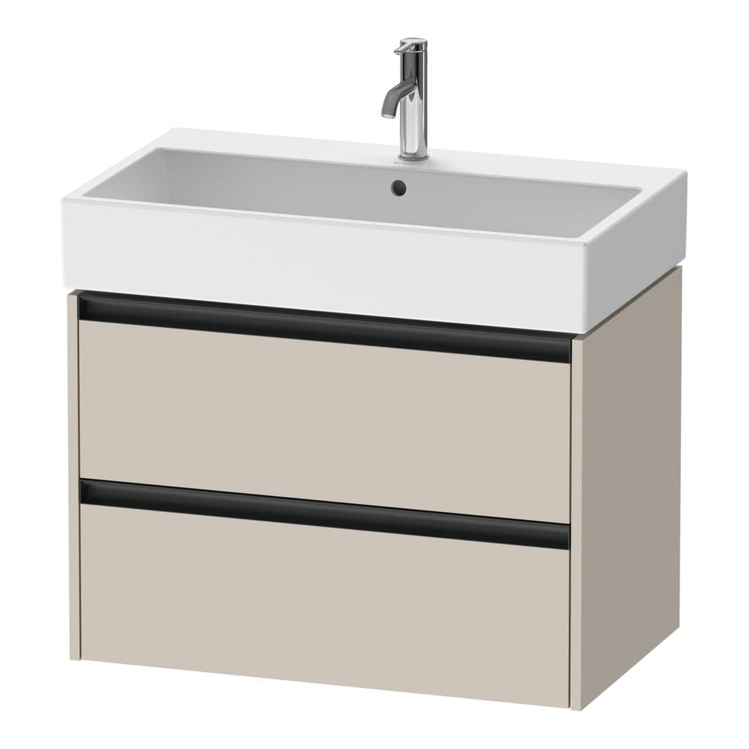 Duravit Ketho.2 – Έπιπλο Νιπτήρα – 784 mm, 2 συρτάρια, νιπτήρας κέντρο – Taupe Matt, Decor (K25277091910000)