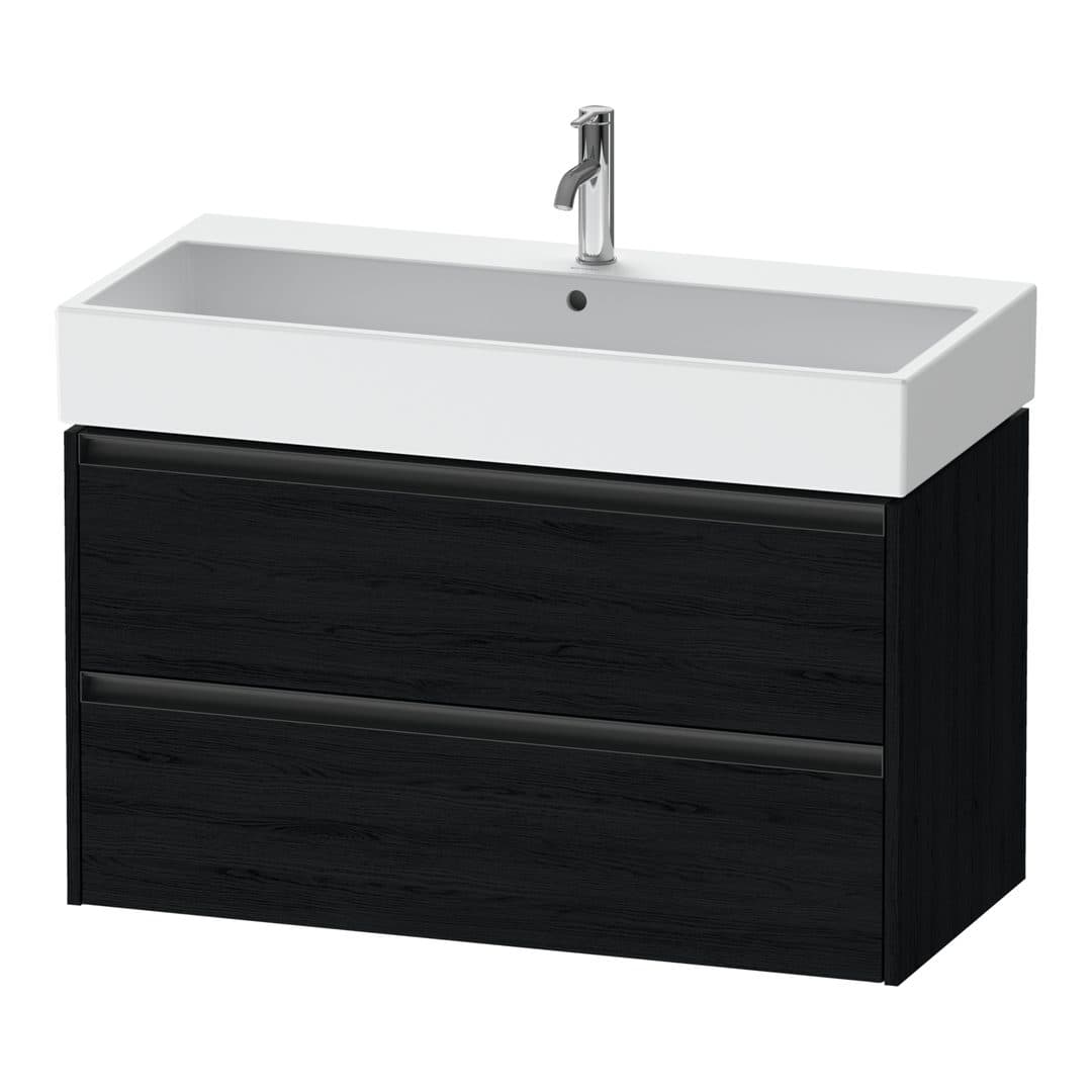 Duravit Ketho.2 – Έπιπλο Νιπτήρα – 984 mm, 2 συρτάρια, νιπτήρας κέντρο, 984 x 460 x 549 mm – Black oak Matt, Decor (K25278016160000)