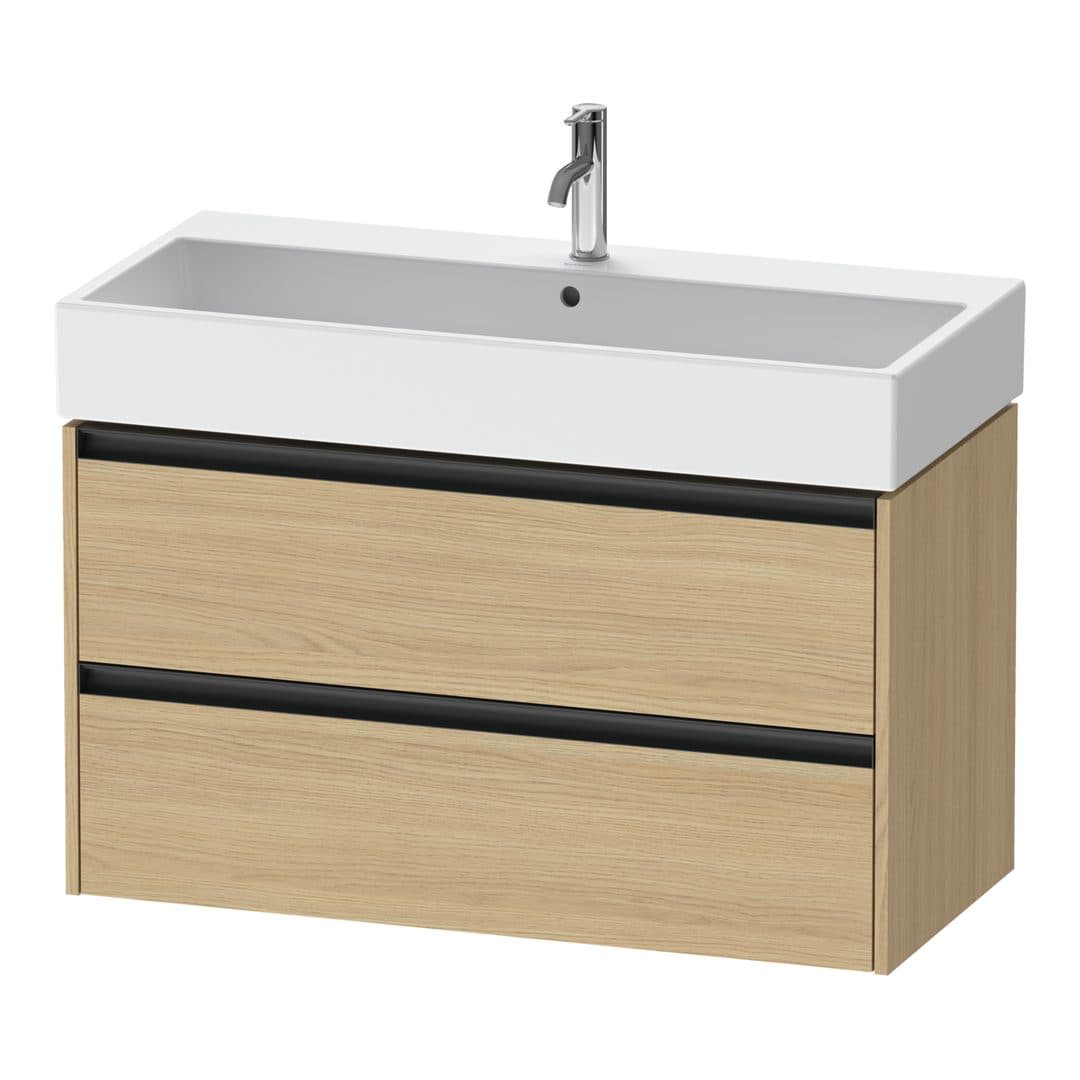 Duravit Ketho.2 – Έπιπλο Νιπτήρα – 984 mm, 2 συρτάρια, νιπτήρας κέντρο, 984 x 460 x 549 mm – Natural oak, Decor (K25278030300000)