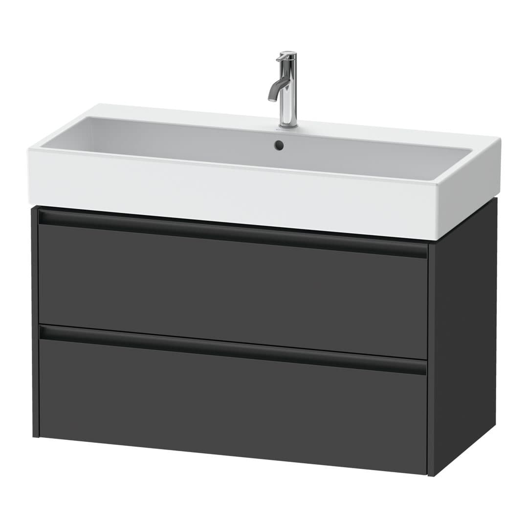 Duravit Ketho.2 – Έπιπλο Νιπτήρα – 984 mm, 2 συρτάρια, νιπτήρας κέντρο, 984 x 460 x 549 mm – Graphite Matt, Decor (K25278049490000)