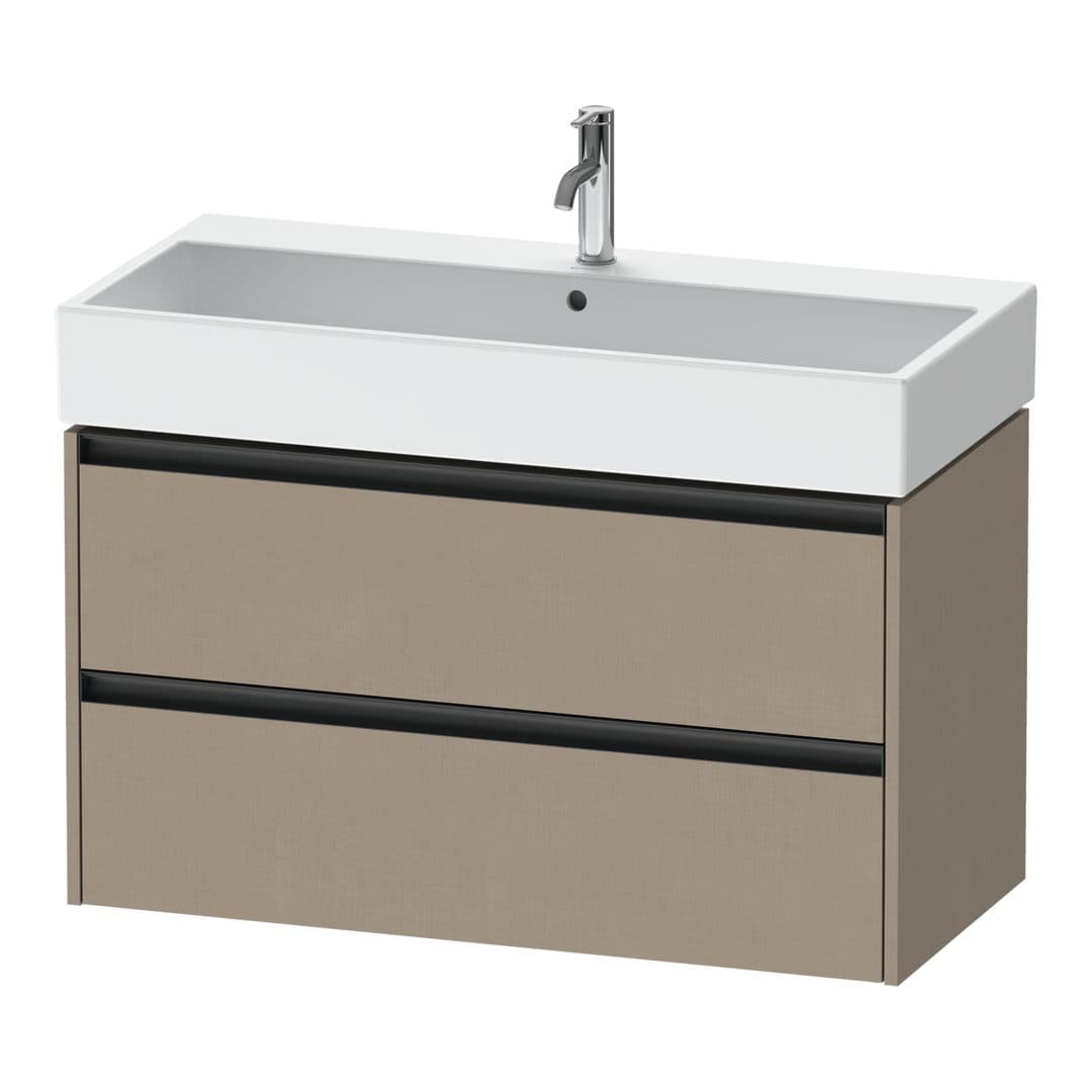 Duravit Ketho.2 – Έπιπλο Νιπτήρα – 984 mm, 2 συρτάρια, νιπτήρας κέντρο, 984 x 460 x 549 mm – Linen Matt, Decor (K25278075750000)