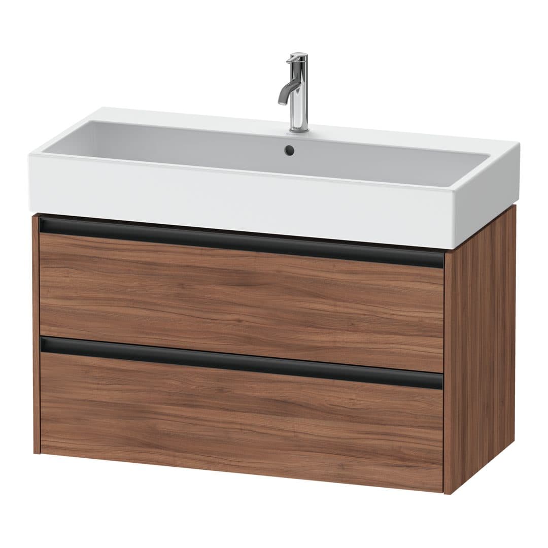 Duravit Ketho.2 – Έπιπλο Νιπτήρα – 984 mm, 2 συρτάρια, νιπτήρας κέντρο, 984 x 460 x 549 mm – Walnut Matt, Decor (K25278079790000)