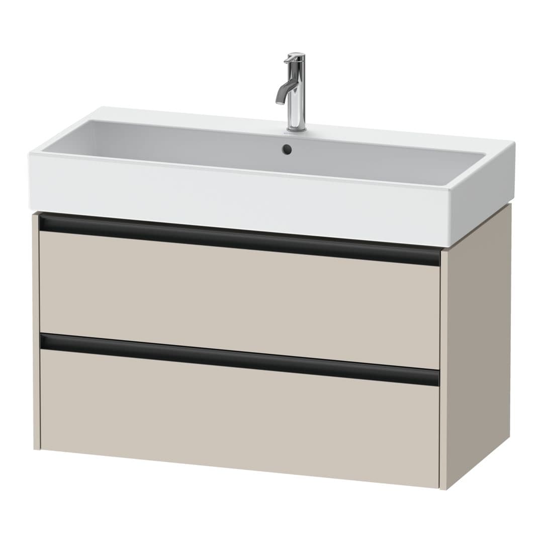 Duravit Ketho.2 – Έπιπλο Νιπτήρα – 984 mm, 2 συρτάρια, νιπτήρας κέντρο, 984 x 460 x 549 mm – Taupe Matt, Decor (K25278091910000)