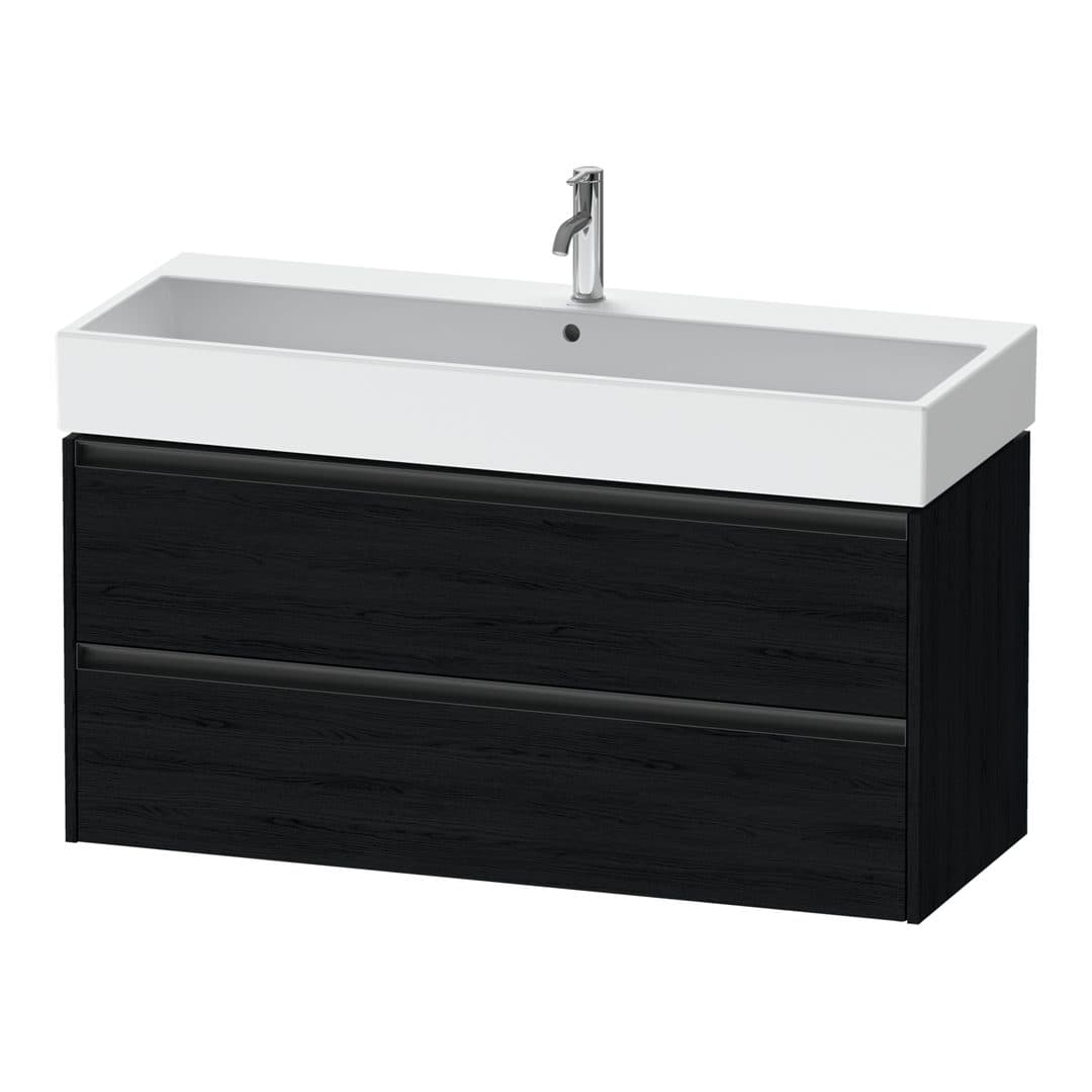 Duravit Ketho.2 – Έπιπλο Νιπτήρα – 1184 mm, 2 συρτάρια, νιπτήρας κέντρο – Black oak Matt, Decor (K25279016160000)