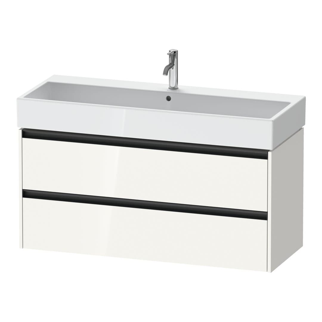 Duravit Ketho.2 – Έπιπλο Νιπτήρα – 1184 mm, 2 συρτάρια, νιπτήρας κέντρο – White High Gloss, Decor (K25279022220000)