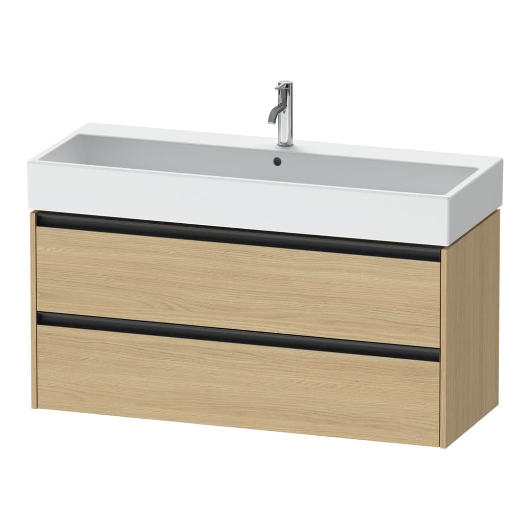 Duravit Ketho.2 – Έπιπλο Νιπτήρα – 1184 mm, 2 συρτάρια, νιπτήρας κέντρο – Natural oak, Decor (K25279030300000)
