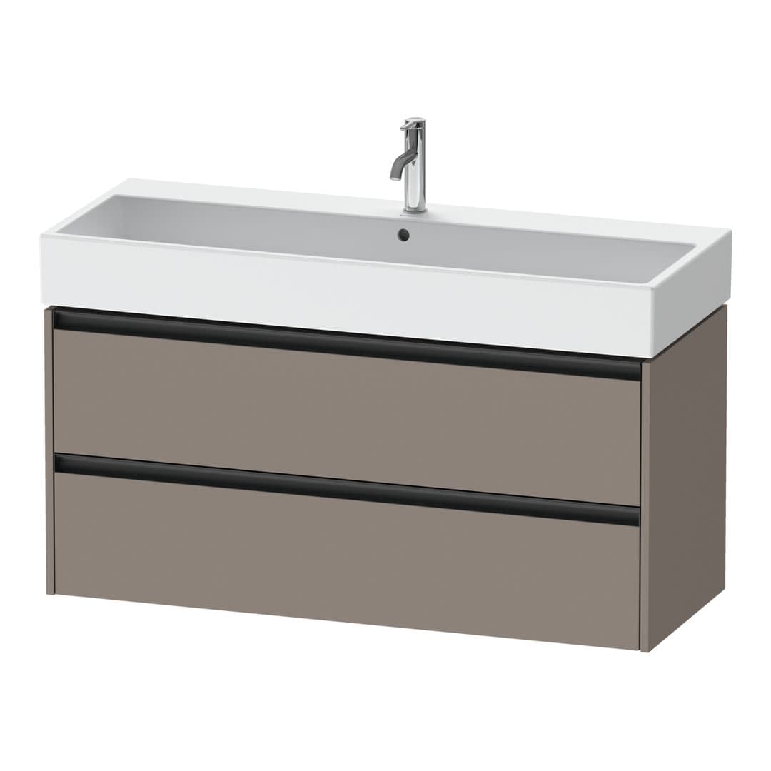 Duravit Ketho.2 – Έπιπλο Νιπτήρα – 1184 mm, 2 συρτάρια, νιπτήρας κέντρο – Basalte Matt, Decor (K25279043430000)