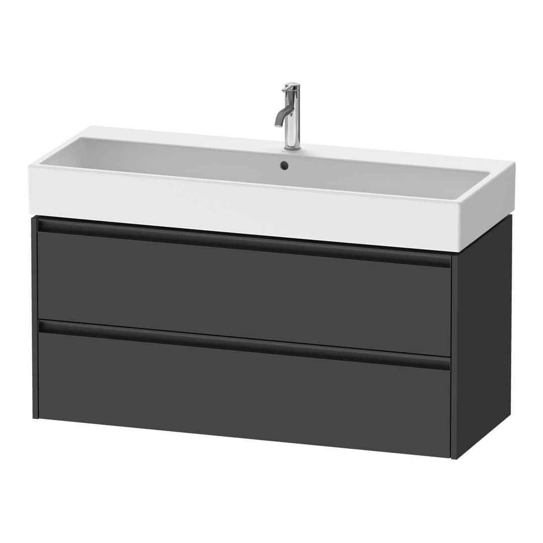 Duravit Ketho.2 – Έπιπλο Νιπτήρα – 1184 mm, 2 συρτάρια, νιπτήρας κέντρο – Graphite Matt, Decor (K25279049490000)