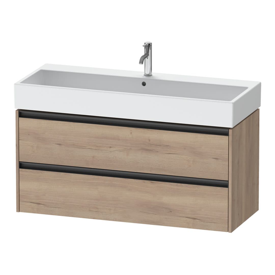 Duravit Ketho.2 – Έπιπλο Νιπτήρα – 1184 mm, 2 συρτάρια, νιπτήρας κέντρο – Marbled Oak Matt, Decor (K25279055550000)