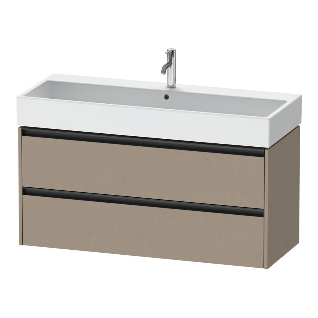 Duravit Ketho.2 – Έπιπλο Νιπτήρα – 1184 mm, 2 συρτάρια, νιπτήρας κέντρο – Linen Matt, Decor (K25279075750000)