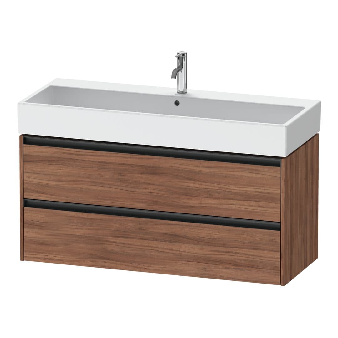 Duravit Ketho.2 – Έπιπλο Νιπτήρα – 1184 mm, 2 συρτάρια, νιπτήρας κέντρο – Walnut Matt, Decor (K25279079790000)