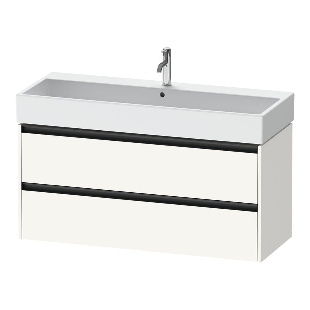 Duravit Ketho.2 – Έπιπλο Νιπτήρα – 1184 mm, 2 συρτάρια, νιπτήρας κέντρο – White Super Matt, Decor (K25279084840000)