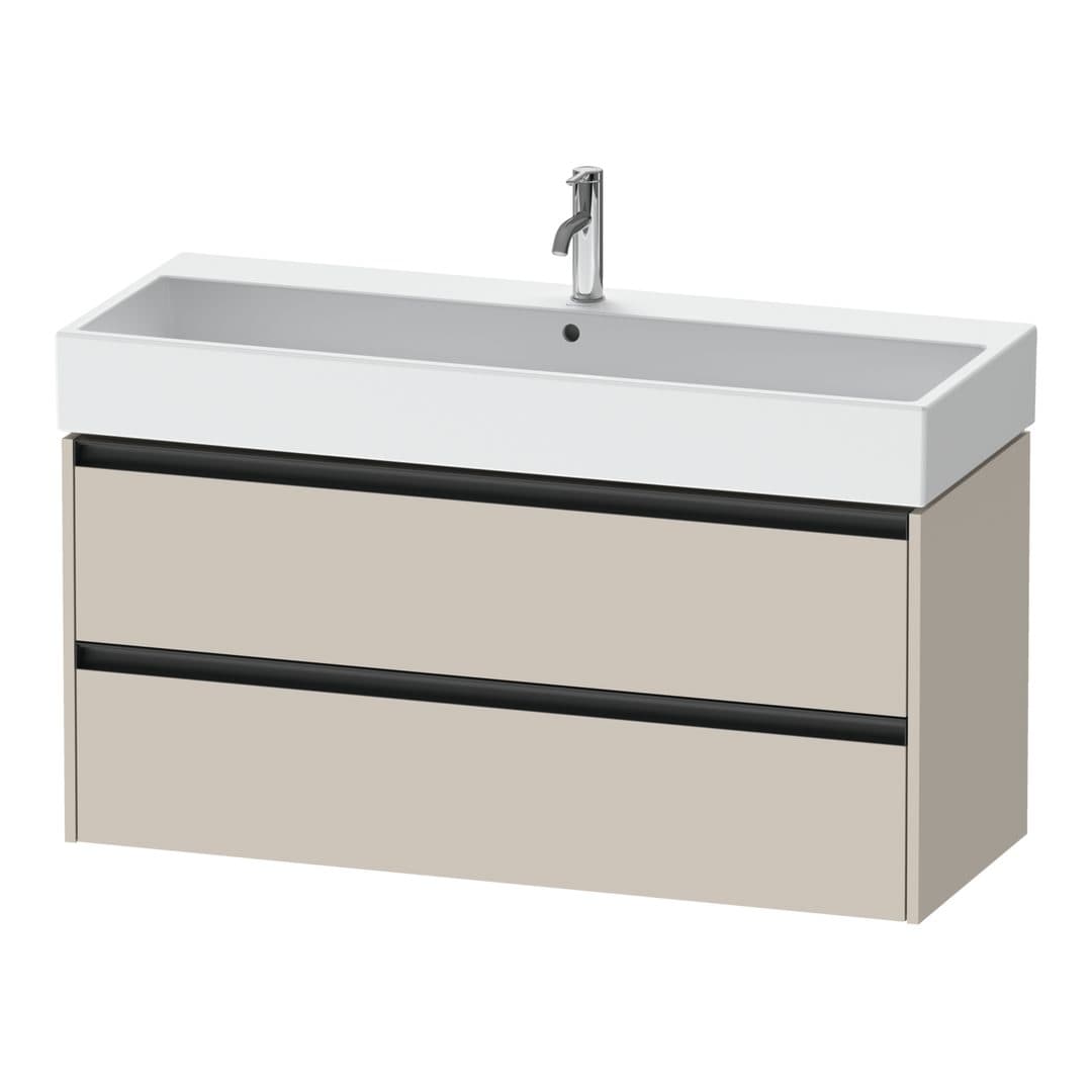 Duravit Ketho.2 – Έπιπλο Νιπτήρα – 1184 mm, 2 συρτάρια, νιπτήρας κέντρο – Taupe Matt, Decor (K25279091910000)