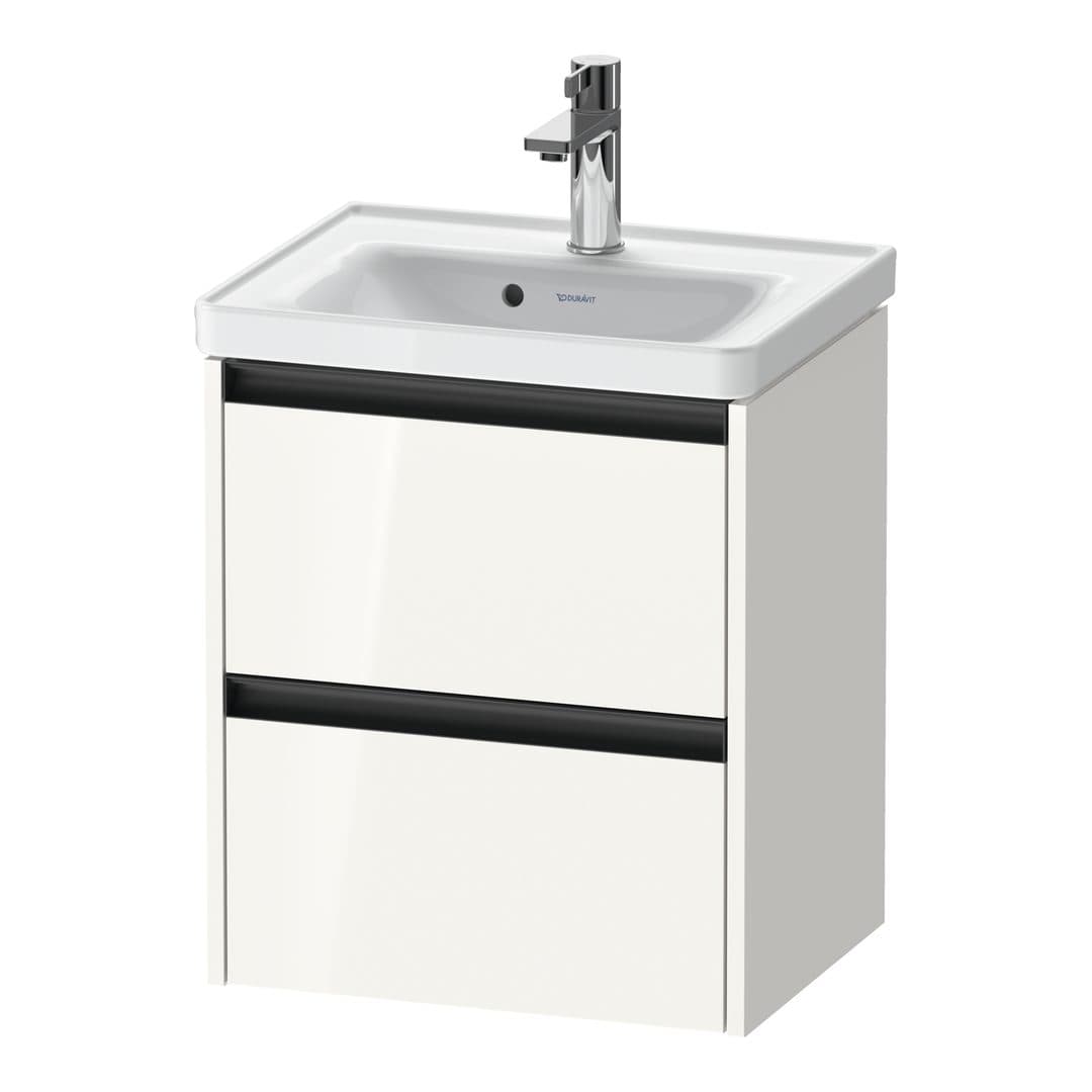 Duravit Ketho.2 – Έπιπλο Νιπτήρα – 484 mm, 2 συρτάρια, νιπτήρας κέντρο, 484 x 375 x 549 mm – White High Gloss, Decor (K25280022220000)