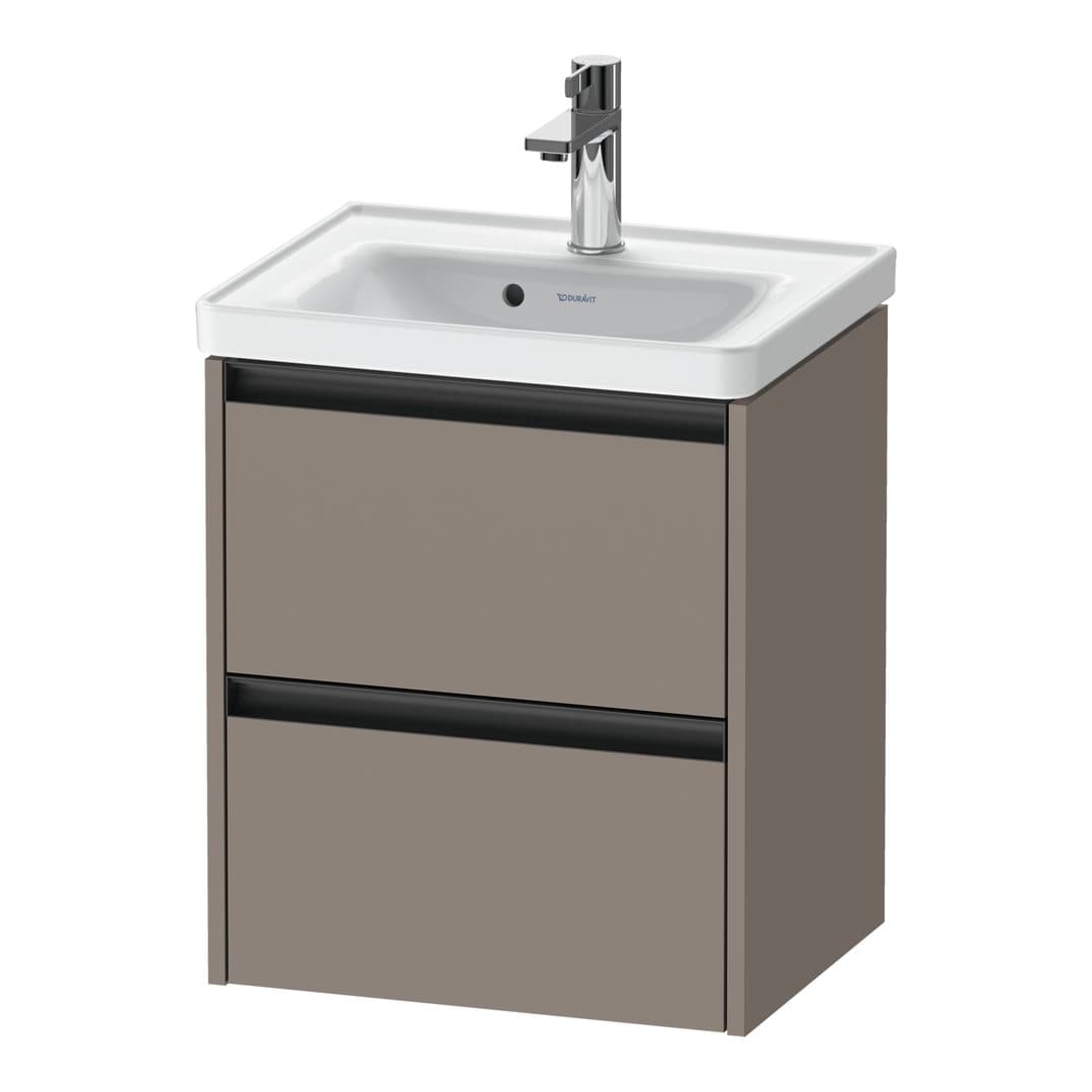 Duravit Ketho.2 – Έπιπλο Νιπτήρα – 484 mm, 2 συρτάρια, νιπτήρας κέντρο, 484 x 375 x 549 mm – Basalte Matt, Decor (K25280043430000)