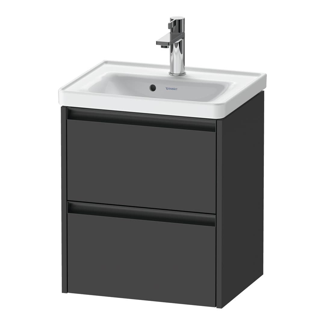 Duravit Ketho.2 – Έπιπλο Νιπτήρα – 484 mm, 2 συρτάρια, νιπτήρας κέντρο, 484 x 375 x 549 mm – Graphite Matt, Decor (K25280049490000)