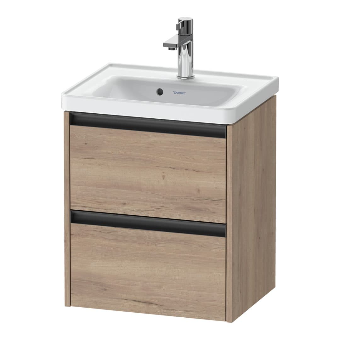 Duravit Ketho.2 – Έπιπλο Νιπτήρα – 484 mm, 2 συρτάρια, νιπτήρας κέντρο, 484 x 375 x 549 mm – Marbled Oak Matt, Decor (K25280055550000)