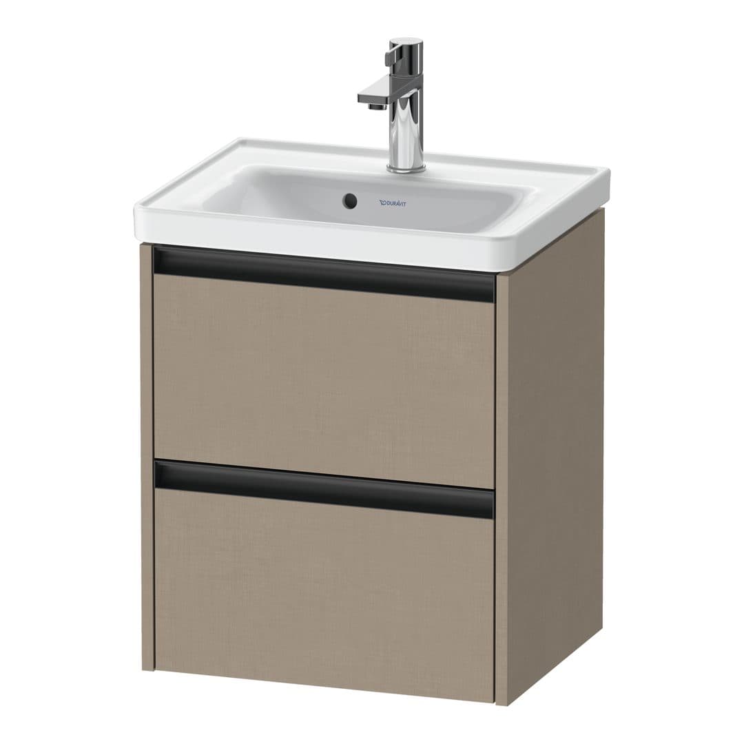 Duravit Ketho.2 – Έπιπλο Νιπτήρα – 484 mm, 2 συρτάρια, νιπτήρας κέντρο, 484 x 375 x 549 mm – Linen Matt, Decor (K25280075750000)