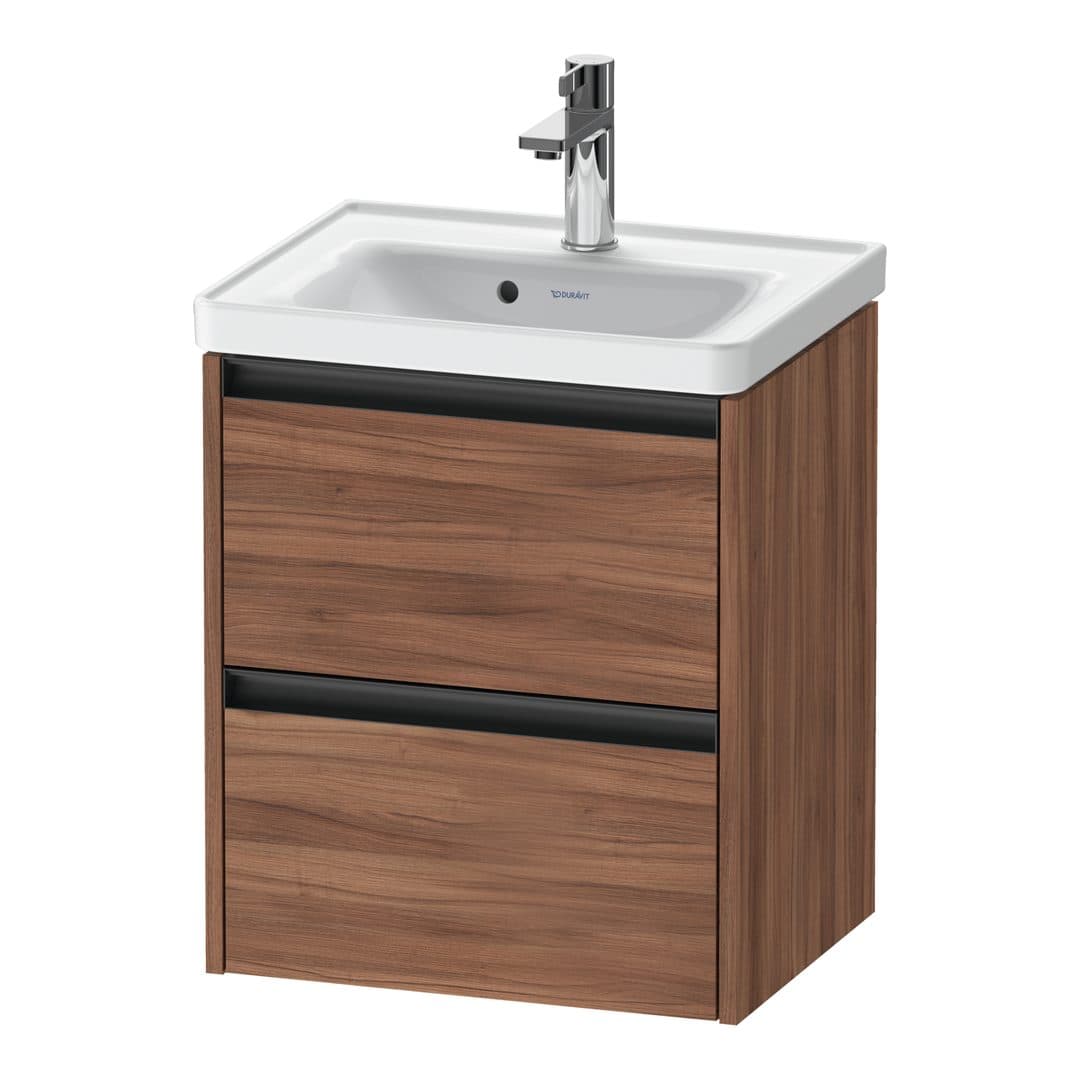 Duravit Ketho.2 – Έπιπλο Νιπτήρα – 484 mm, 2 συρτάρια, νιπτήρας κέντρο, 484 x 375 x 549 mm – Walnut Matt, Decor (K25280079790000)