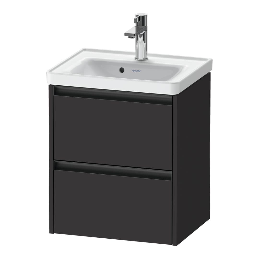 Duravit Ketho.2 – Έπιπλο Νιπτήρα – 484 mm, 2 συρτάρια, νιπτήρας κέντρο, 484 x 375 x 549 mm – Graphite Super Matt, Decor (K25280080800000)