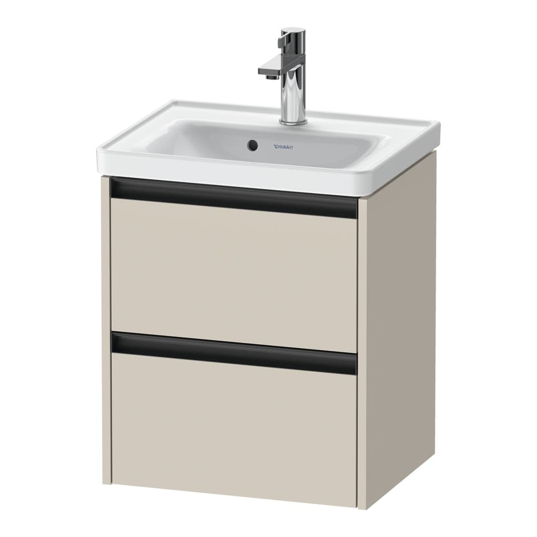 Duravit Ketho.2 – Έπιπλο Νιπτήρα – 484 mm, 2 συρτάρια, νιπτήρας κέντρο, 484 x 375 x 549 mm – Taupe Super Matt, Decor (K25280083830000)