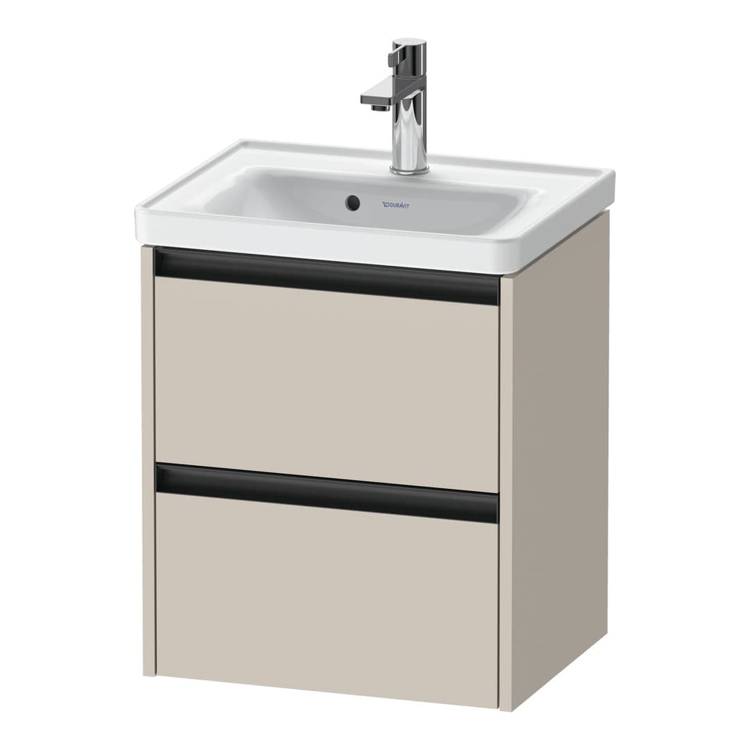 Duravit Ketho.2 – Έπιπλο Νιπτήρα – 484 mm, 2 συρτάρια, νιπτήρας κέντρο, 484 x 375 x 549 mm – Taupe Matt, Decor (K25280091910000)
