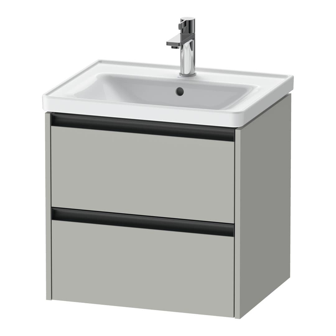Duravit Ketho.2 – Έπιπλο Νιπτήρα – 584 mm, 2 συρτάρια, νιπτήρας κέντρο, 584 x 455 x 549 mm – Concrete grey Matt, Decor (K25281007070000)