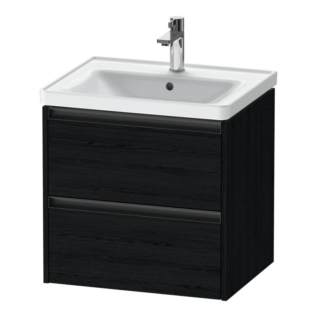 Duravit Ketho.2 – Έπιπλο Νιπτήρα – 584 mm, 2 συρτάρια, νιπτήρας κέντρο, 584 x 455 x 549 mm – Black oak Matt, Decor (K25281016160000)