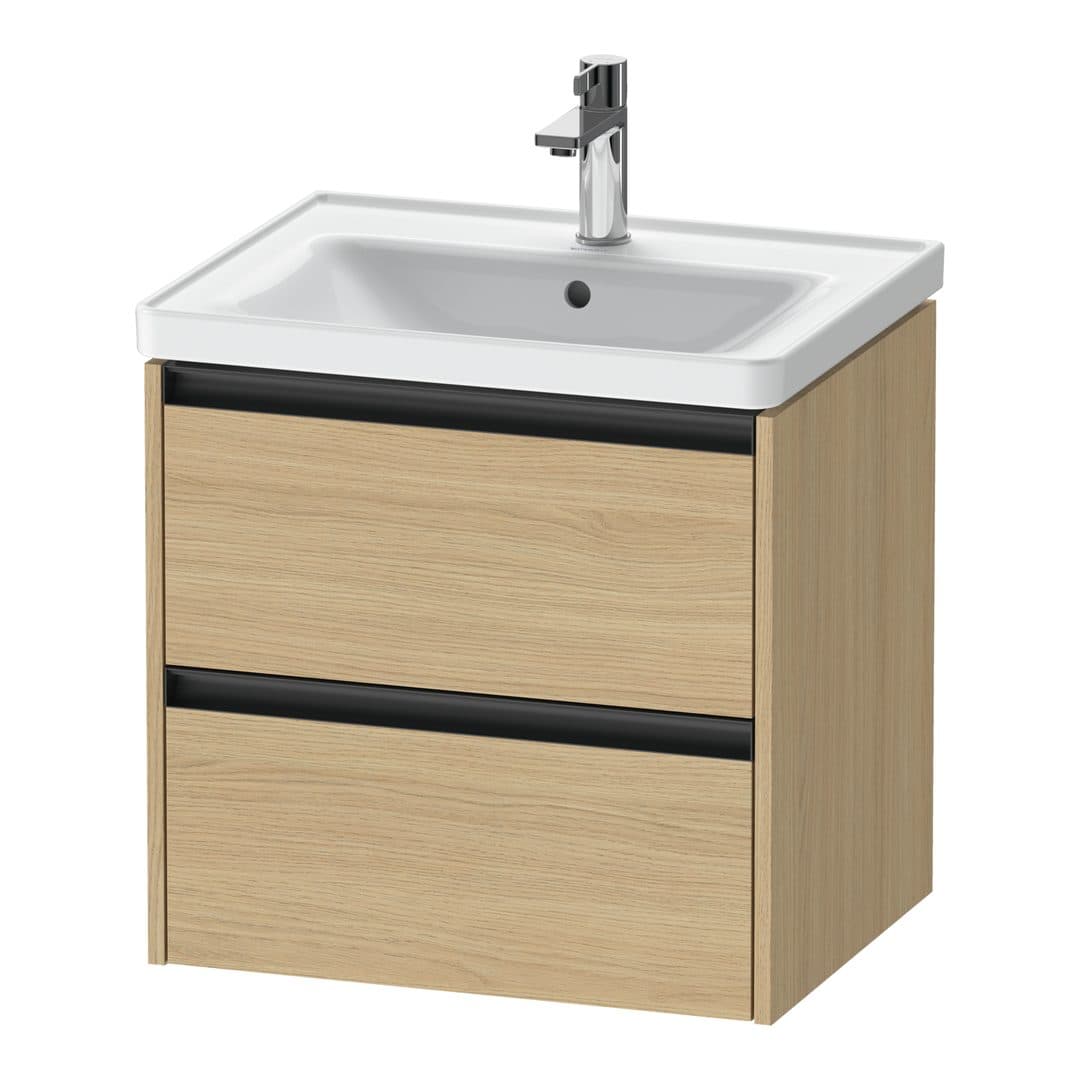 Duravit Ketho.2 – Έπιπλο Νιπτήρα – 584 mm, 2 συρτάρια, νιπτήρας κέντρο, 584 x 455 x 549 mm – Natural oak, Decor (K25281030300000)