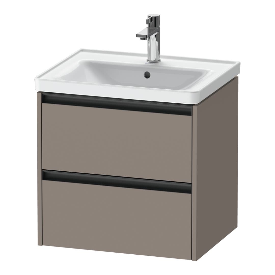 Duravit Ketho.2 – Έπιπλο Νιπτήρα – 584 mm, 2 συρτάρια, νιπτήρας κέντρο, 584 x 455 x 549 mm – Basalte Matt, Decor (K25281043430000)