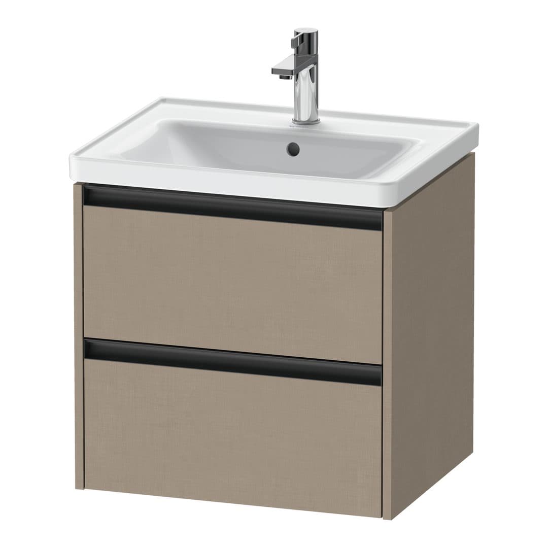 Duravit Ketho.2 – Έπιπλο Νιπτήρα – 584 mm, 2 συρτάρια, νιπτήρας κέντρο, 584 x 455 x 549 mm – Linen Matt, Decor (K25281075750000)