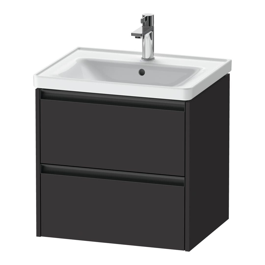 Duravit Ketho.2 – Έπιπλο Νιπτήρα – 584 mm, 2 συρτάρια, νιπτήρας κέντρο, 584 x 455 x 549 mm – Graphite Super Matt, Decor (K25281080800000)