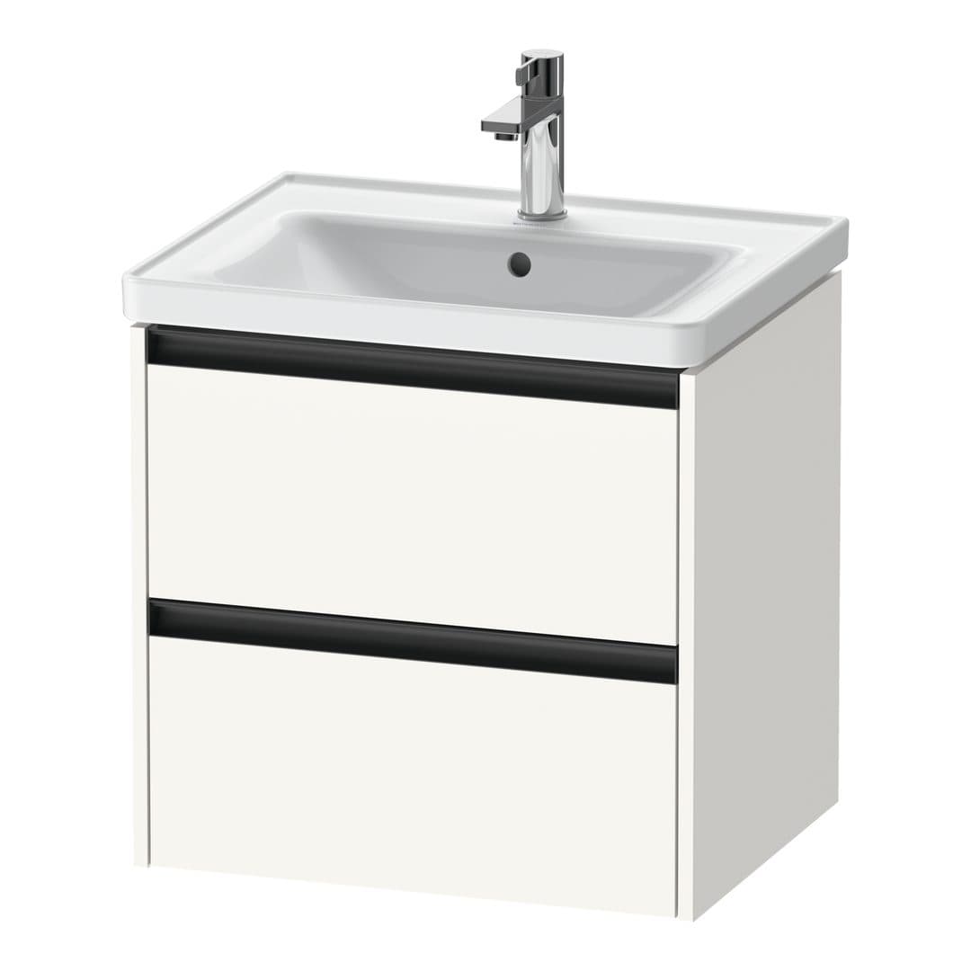 Duravit Ketho.2 – Έπιπλο Νιπτήρα – 584 mm, 2 συρτάρια, νιπτήρας κέντρο, 584 x 455 x 549 mm – White Super Matt, Decor (K25281084840000)