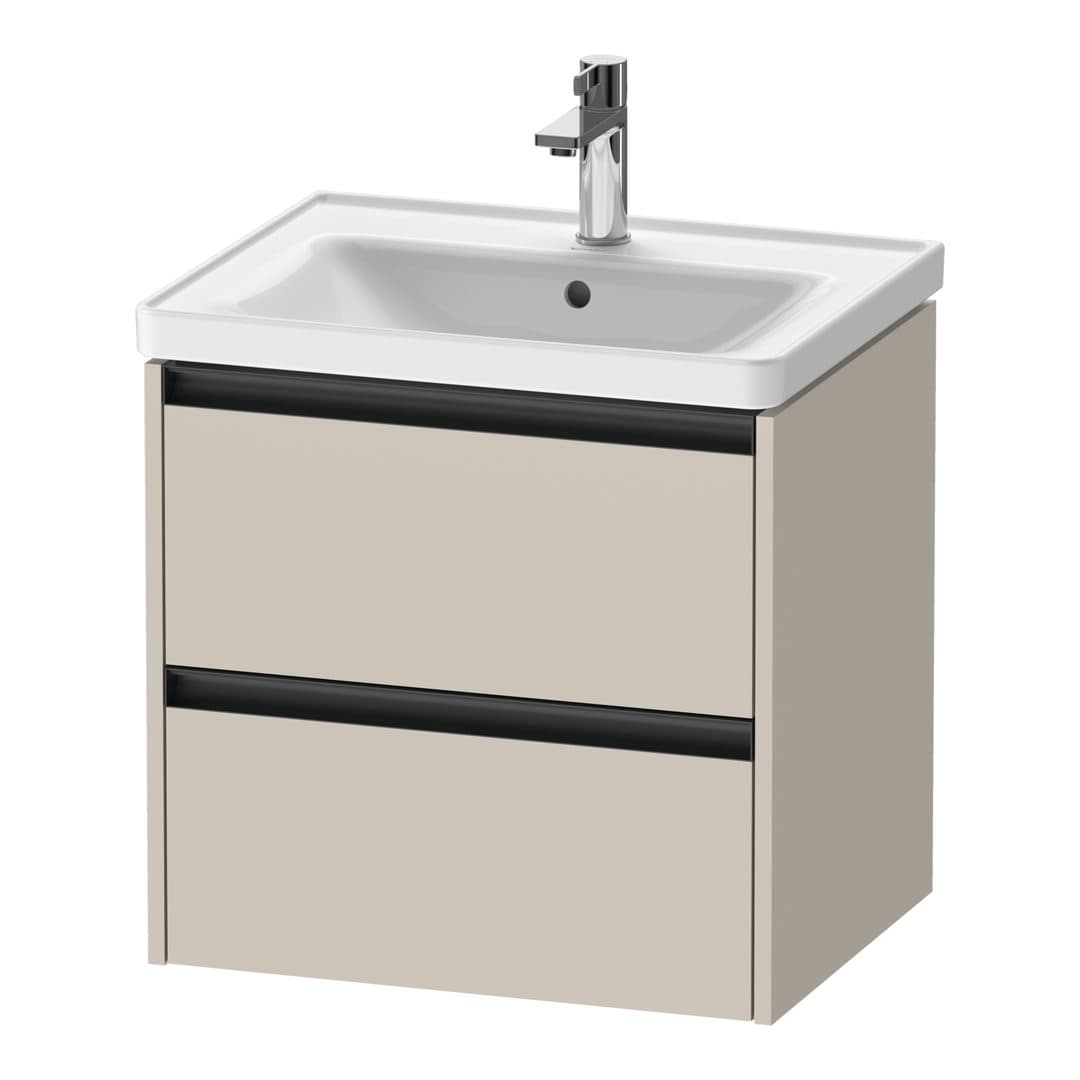 Duravit Ketho.2 – Έπιπλο Νιπτήρα – 584 mm, 2 συρτάρια, νιπτήρας κέντρο, 584 x 455 x 549 mm – Taupe Matt, Decor (K25281091910000)