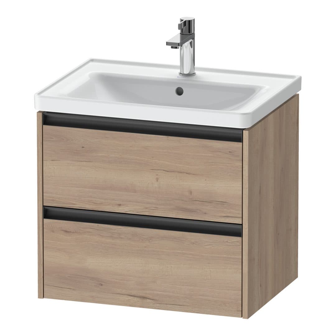 Duravit Ketho.2 – Έπιπλο Νιπτήρα – 634 mm, 2 συρτάρια, νιπτήρας κέντρο – Marbled Oak Matt, Decor (K25282055550000)