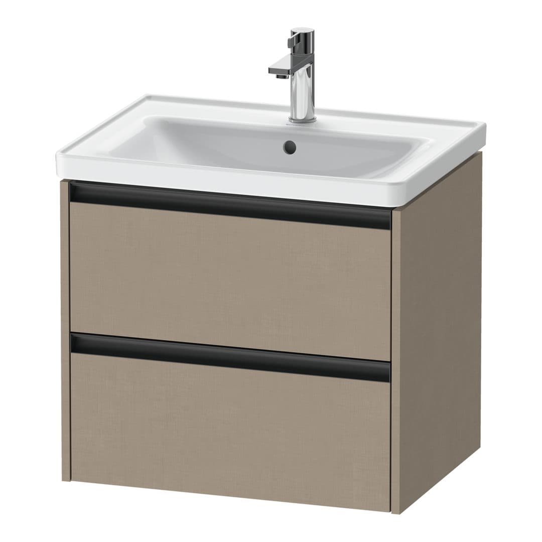 Duravit Ketho.2 – Έπιπλο Νιπτήρα – 634 mm, 2 συρτάρια, νιπτήρας κέντρο – Linen Matt, Decor (K25282075750000)