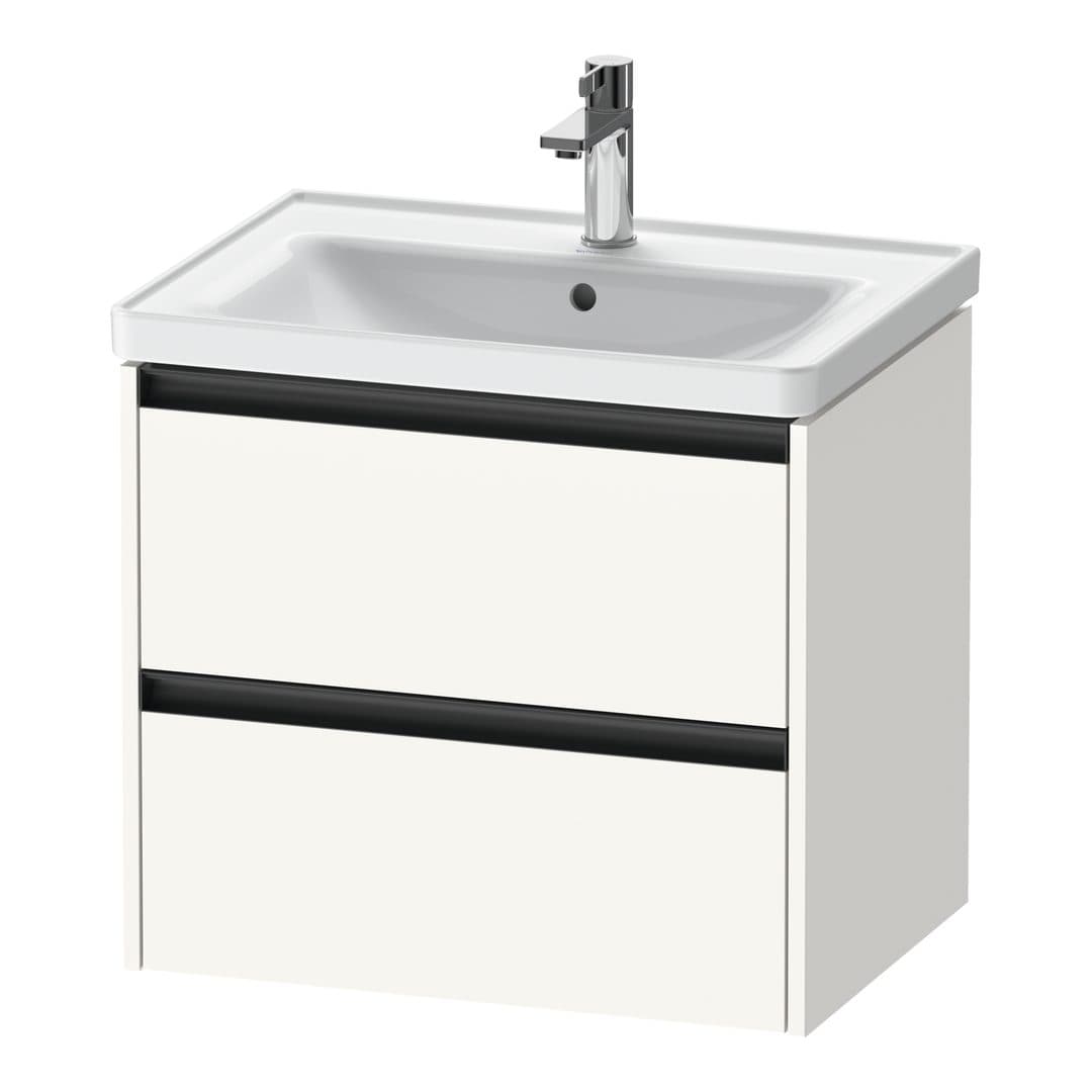 Duravit Ketho.2 – Έπιπλο Νιπτήρα – 634 mm, 2 συρτάρια, νιπτήρας κέντρο – White Super Matt, Decor (K25282084840000)