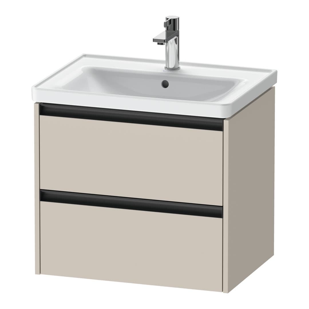 Duravit Ketho.2 – Έπιπλο Νιπτήρα – 634 mm, 2 συρτάρια, νιπτήρας κέντρο – Taupe Matt, Decor (K25282091910000)