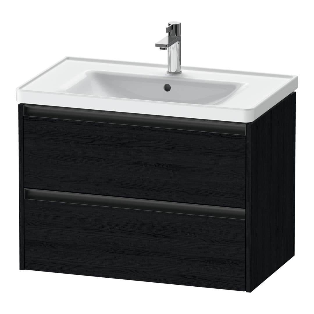 Duravit Ketho.2 – Έπιπλο Νιπτήρα – 784 mm, 2 συρτάρια – Black oak Matt, Decor (K25283016160000)