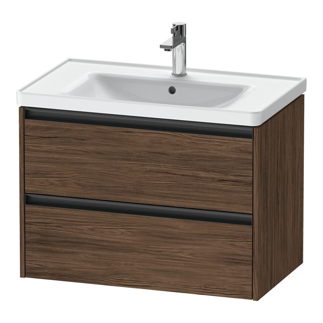 Duravit Ketho.2 – Έπιπλο Νιπτήρα – 784 mm, 2 συρτάρια – Walnut dark Matt, Decor (K25283021210000)