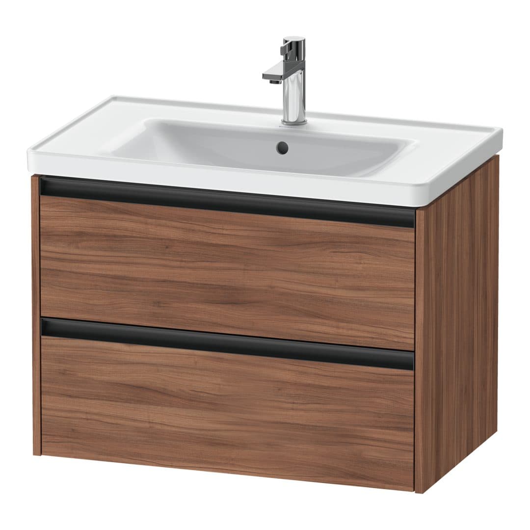 Duravit Ketho.2 – Έπιπλο Νιπτήρα – 784 mm, 2 συρτάρια – Walnut Matt, Decor (K25283079790000)